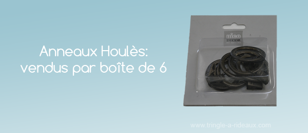 Boîte de 6 anneaux Houlès - tringle-a-rideaux.com