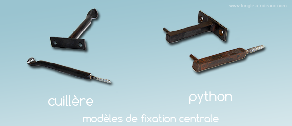 Modèle de fixation central pour tringle à rideaux sur mesure en fer forgé - tringle-a-rideaux.com